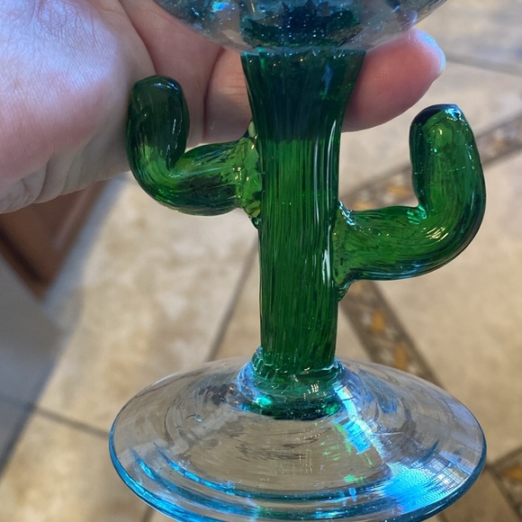 Vintage Mexican hand blown cactus glasses. Sangria/wine set of 6. Excel conditio - Picture 2 of 4